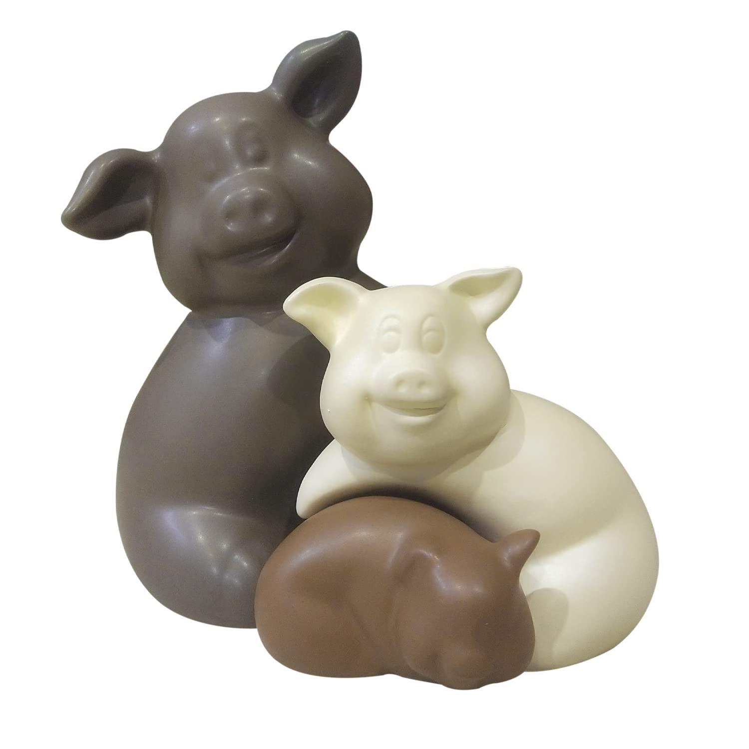 Home Décor Teddy Piggy Family Matte Finish Ceramic Figurines - (Set of 3, Matte Brown)
Home Décor Teddy Piggy Family Matte Finish Ceramic Figurines - (Set of 3, Matte Brown)