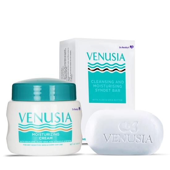 Dr. Reddy s Venusia Moisturzing Cream and Bathing Bar | 24 hour moisturization | Goodness of natural butters| Intensely hydrates | 100g, 75g
Dr. Reddy s Venusia Moisturzing Cream and Bathing Bar | 24 hour moisturization | Goodness of natural butters| Intensely hydrates | 100g, 75g