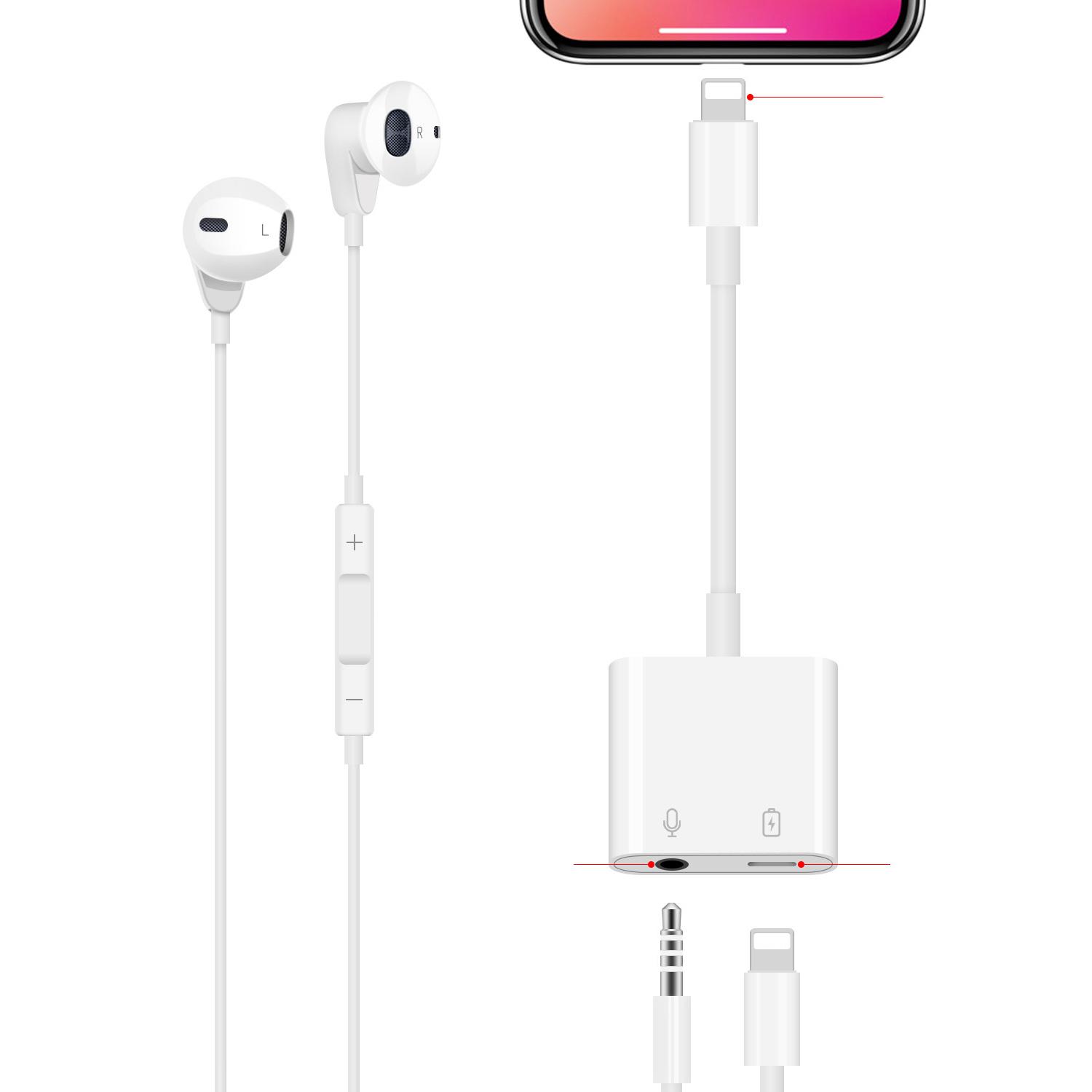 MH80Y Lightning 8Pin to 3.5mm+Lightning 8Pin Adapter Cable Support Charge Audio Call for iPhone As Shown A
MH80Y Lightning 8Pin to 3.5mm+Lightning 8Pin Adapter Cable Support Charge Audio Call for iPhone As Shown A