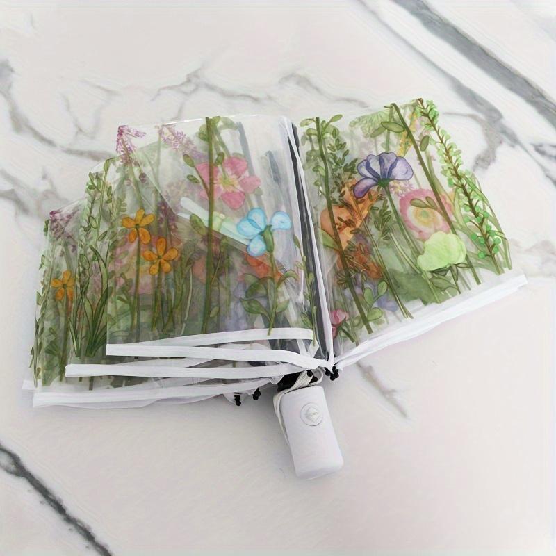 1pc New High-value, Fashionable, Elegant, Durable Transparent Umbrella Cute, Fresh Flower and Grass Shaped Umbrella Aluminum&8K
1pc New High-value, Fashionable, Elegant, Durable Transparent Umbrella Cute, Fresh Flower and Grass Shaped Umbrella Aluminum&8K