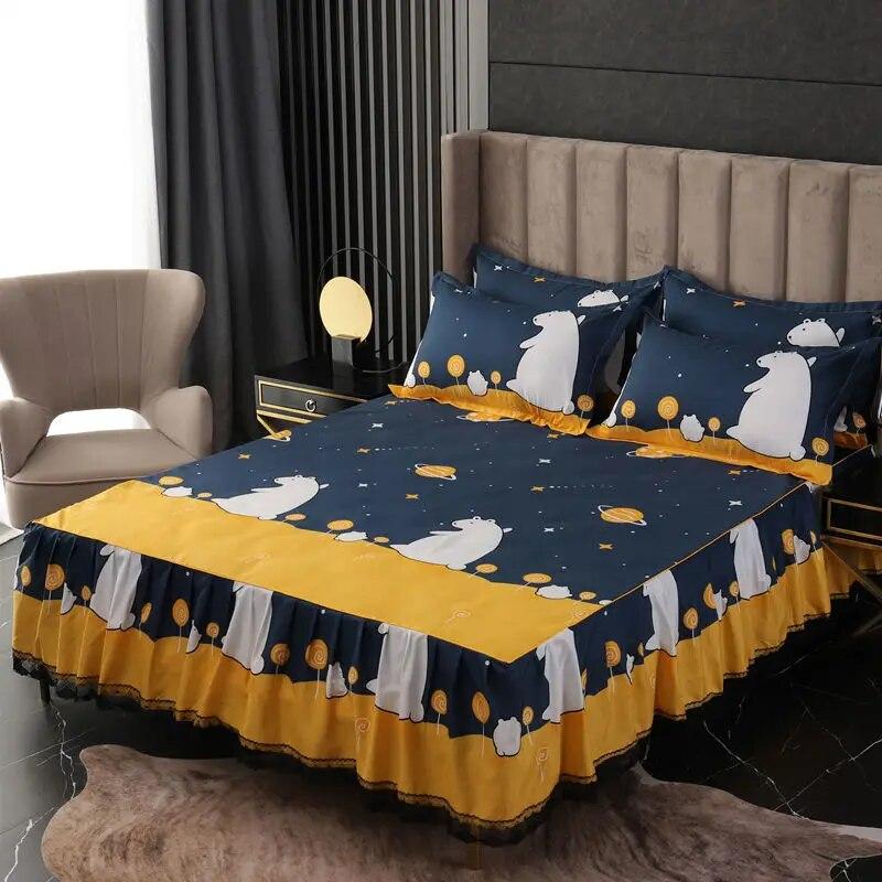 Весеннее одеяло в корейском стиле, покрывало и наволочки, мягкое хлопковое постельное белье для дома, спальни, кровать размера «queen-king-size» 3 Pcs 200x220cm