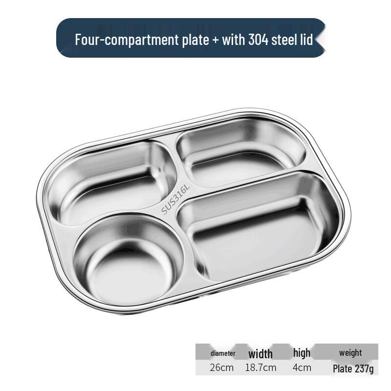 316 Stainless Steel Divided Lunch Tray
316 Stainless Steel Divided Lunch Tray