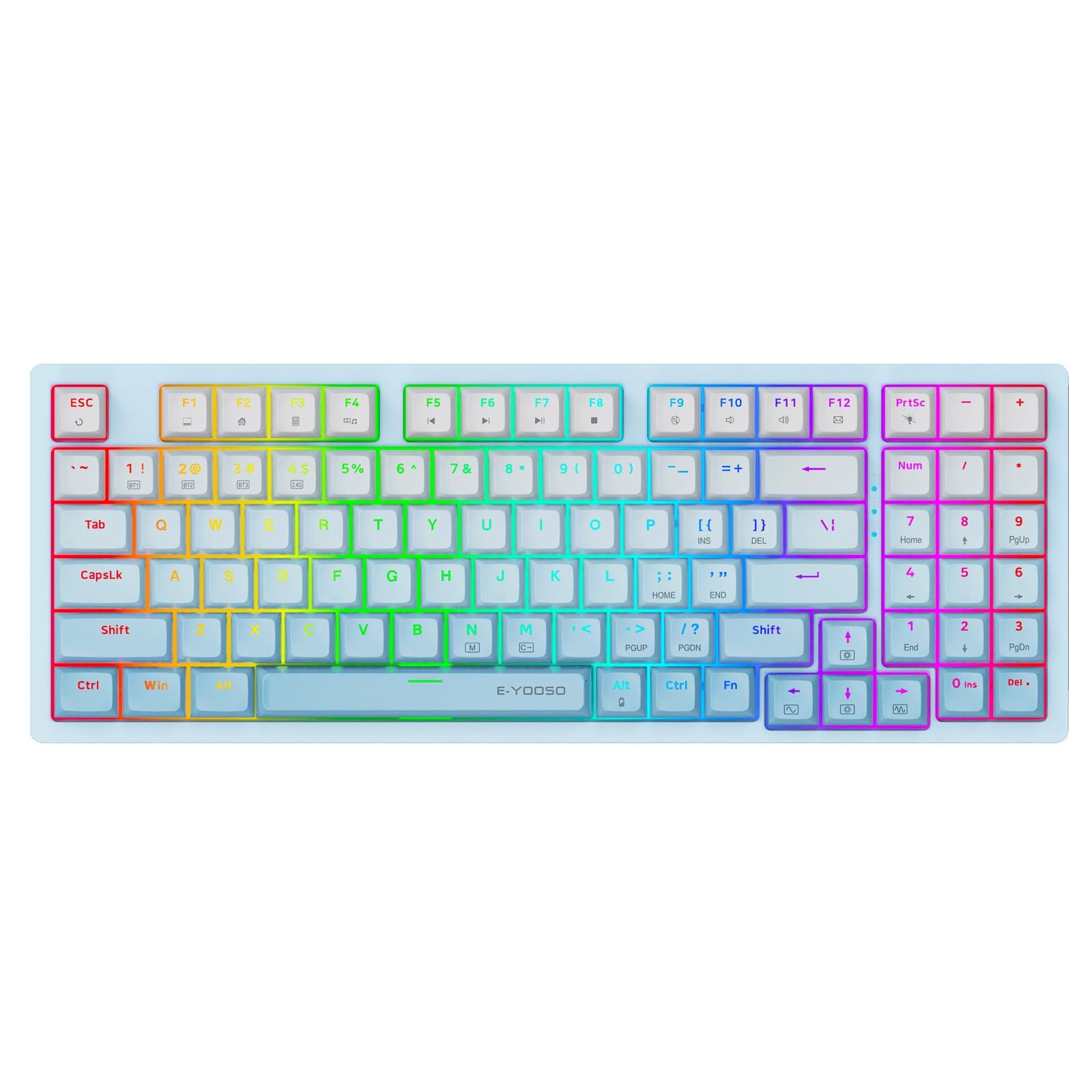 Wireless RGB Mechanical Keyboard HZ USB Wired Connection White Axis Gaming Keyboard 94 Keys Gradient Blue Keycaps Compatible with for Work PC Wireless
Wireless RGB Mechanical Keyboard HZ USB Wired Connection White Axis Gaming Keyboard 94 Keys Gradient Blue Keycaps Compatible with for Work PC Wireless