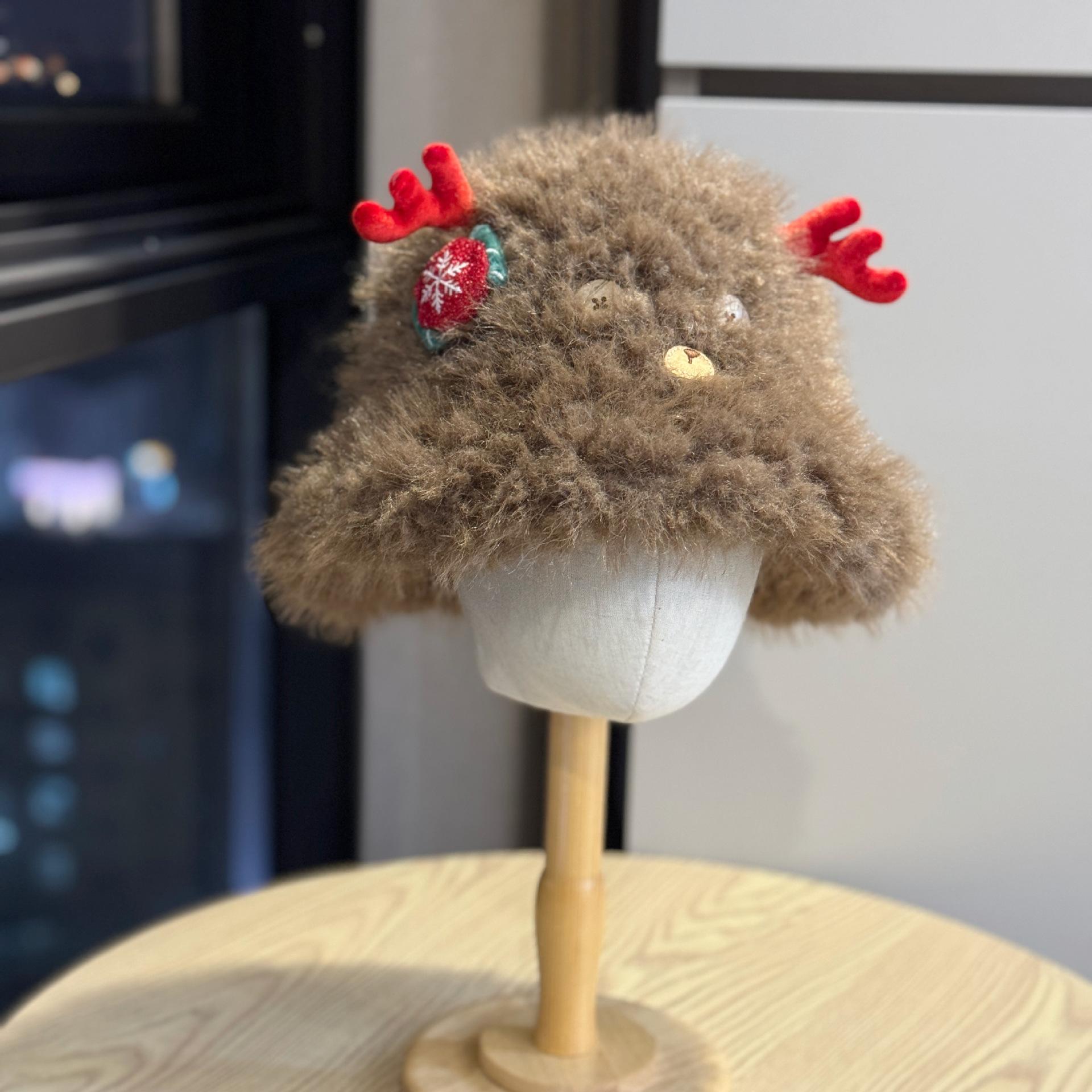 New Autumn/Winter Cute Antler Christmas Plush Fisherman Hat for Women, Simple and Versatile, Warm and Face-Slimming Bucket Hat Adult54-60Average Size коричневий
New Autumn/Winter Cute Antler Christmas Plush Fisherman Hat for Women, Simple and Versatile, Warm and Face-Slimming Bucket Hat Adult54-60Average Size коричневий