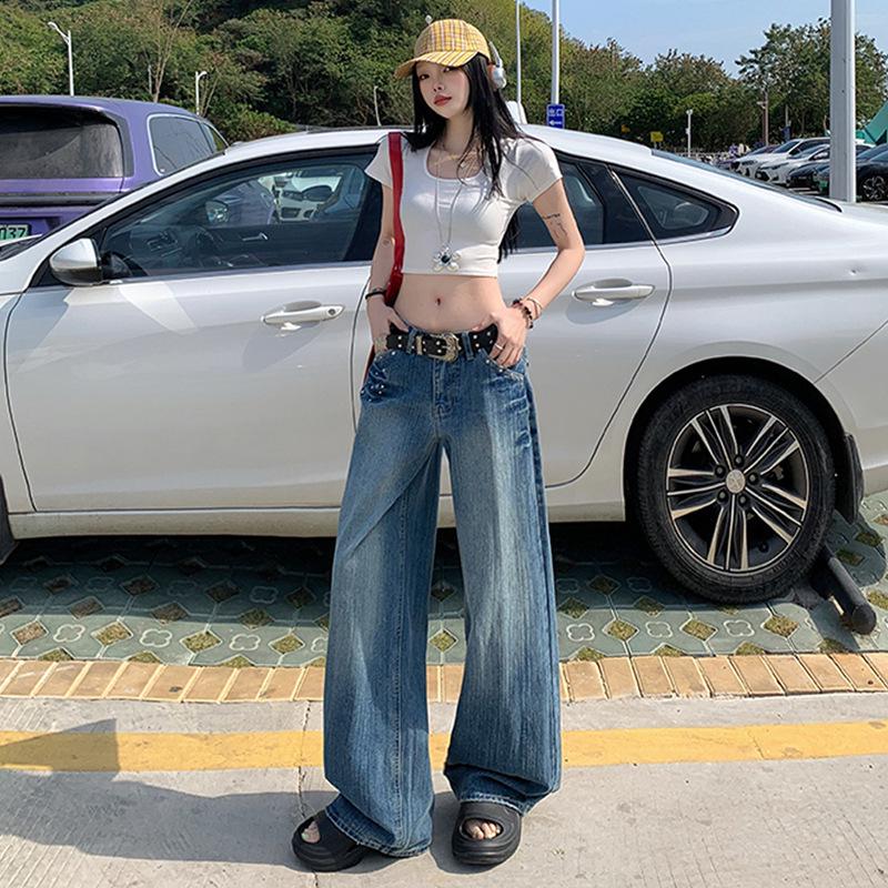 Women s High-Waisted Retro Wide-Leg Rivet Jeans - Loose, Slimming, Floor-Length for Spring & Autumn S
Women s High-Waisted Retro Wide-Leg Rivet Jeans - Loose, Slimming, Floor-Length for Spring & Autumn S