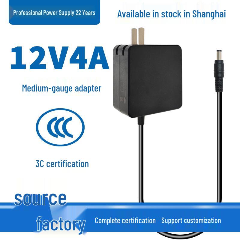 12V 4A 3C Certified Power Adapter for Monitor, Projector, LED Strip, Camera, and Surveillance 3A
12V 4A 3C Certified Power Adapter for Monitor, Projector, LED Strip, Camera, and Surveillance 3A