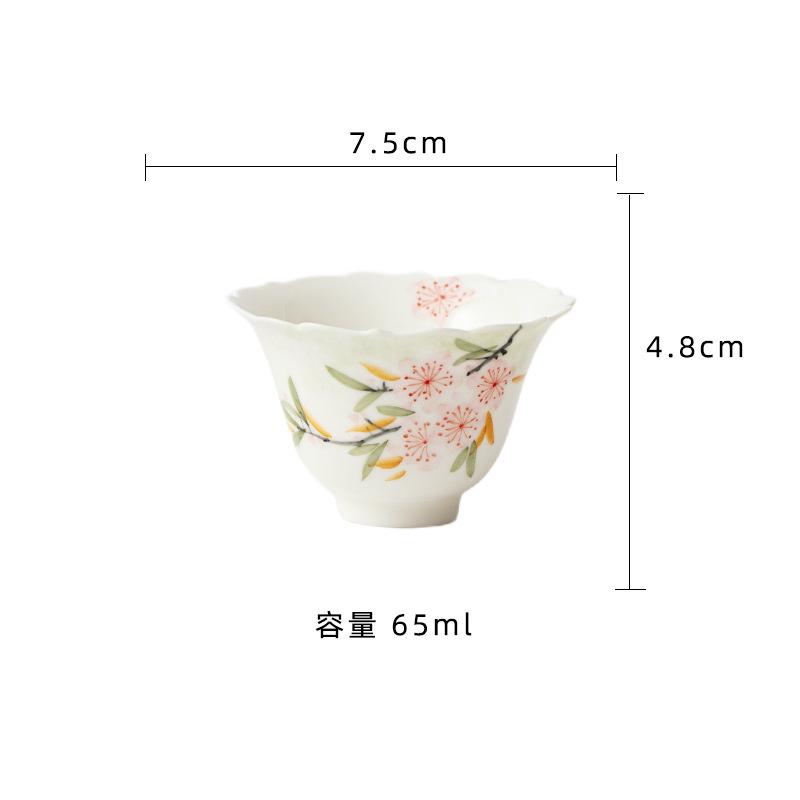 2pc/lot Hand-painted Peach Blossom Teacup Aesthetic Tea Bowl Tea Pair Tea-tasting Personal Cup Chazhan Master Cups Teaware 65ml
2pc/lot Hand-painted Peach Blossom Teacup Aesthetic Tea Bowl Tea Pair Tea-tasting Personal Cup Chazhan Master Cups Teaware 65ml