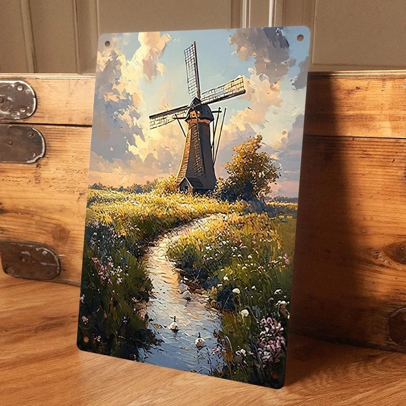 1 piece: Dutch windmill pastoral scene tin painting, European country style home wall decoration plaque, retro metal craft livin (as the picture,20x30cm)
1 piece: Dutch windmill pastoral scene tin painting, European country style home wall decoration plaque, retro metal craft livin (as the picture,20x30cm)