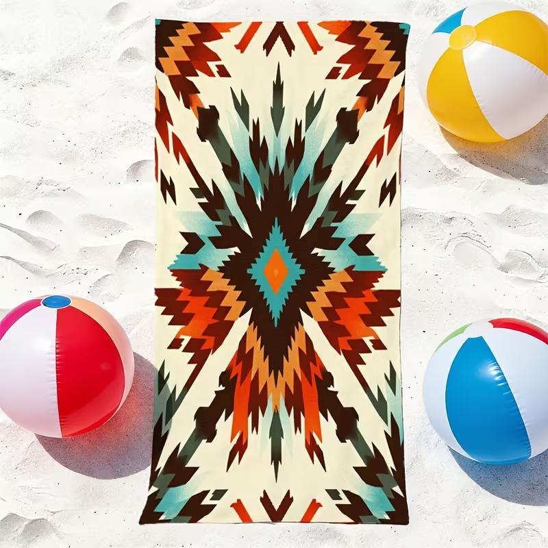 Boho Geometric Pattern Beach Towel Western Southwest Soft Quick Dry Absorbent Large Swim Towel for Summer Seaside Vacation W30*H60(CM)
Boho Geometric Pattern Beach Towel Western Southwest Soft Quick Dry Absorbent Large Swim Towel for Summer Seaside Vacation W30*H60(CM)