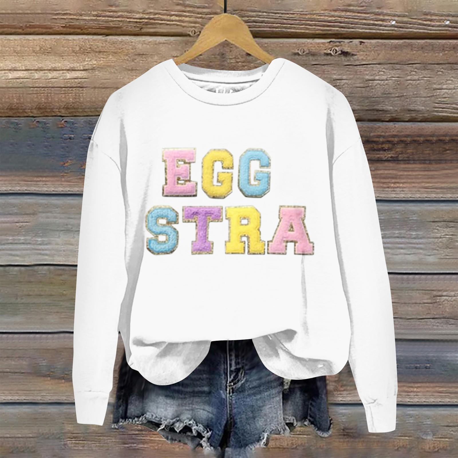 Пасхальный женский модный свободный топ с длинным рукавом и круглым вырезом с пасхальным принтом XL белый
Пасхальный женский модный свободный топ с длинным рукавом и круглым вырезом с пасхальным принтом XL белый