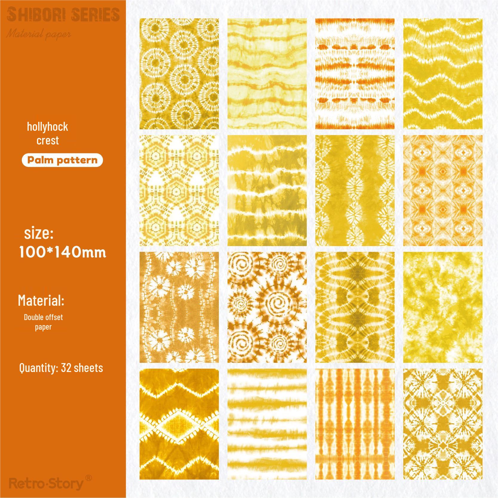 Retro.Story Tie-dye Series Double-sided Paper Pack: 32 Sheets in 6 Basic Color Styles for Scenery Themes.
Retro.Story Tie-dye Series Double-sided Paper Pack: 32 Sheets in 6 Basic Color Styles for Scenery Themes.