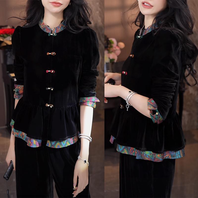 Elegant Velvet Frog Button Blouse: Slimming Chinese Style Women s Jacket - Autumn 2025 Fashion M (suggested under 100 jin)
Elegant Velvet Frog Button Blouse: Slimming Chinese Style Women s Jacket - Autumn 2025 Fashion M (suggested under 100 jin)