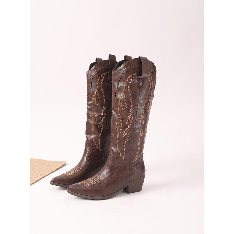 Retro pointed embroidered western cowboy boots women s new height-increasing and thin long tube-mouth knight boots 35 коричневый
Retro pointed embroidered western cowboy boots women s new height-increasing and thin long tube-mouth knight boots 35 коричневый