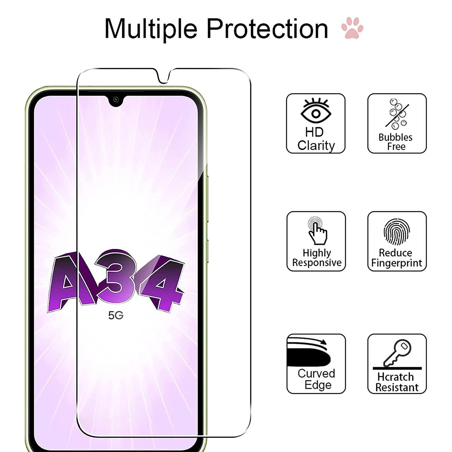 2 шт. захисна плівка із загартованого скла для екрану Samsung Galaxy A34 5G із захисними чохлами для камери Type A
2 шт. захисна плівка із загартованого скла для екрану Samsung Galaxy A34 5G із захисними чохлами для камери Type A