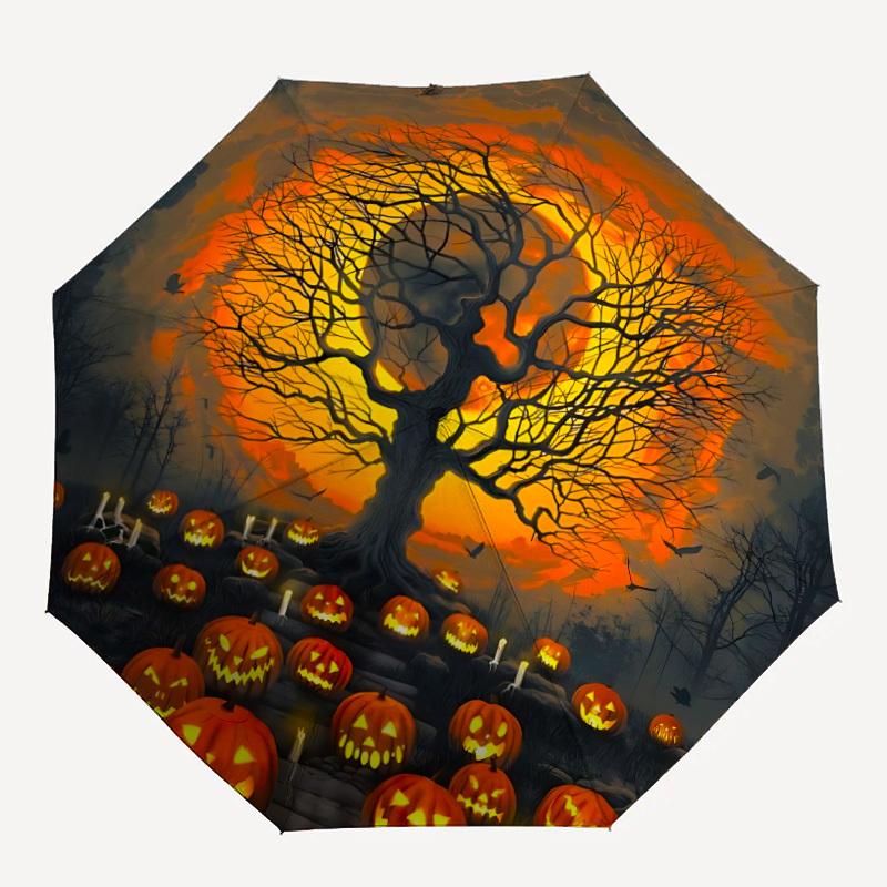 1pc Scary Halloween Pumpkins Tree Pattern Automatic Folding Umbrella, Lightweight Retractable Compact Travel Umbrella, 8-Rib Sturdy Frame030
1pc Scary Halloween Pumpkins Tree Pattern Automatic Folding Umbrella, Lightweight Retractable Compact Travel Umbrella, 8-Rib Sturdy Frame030