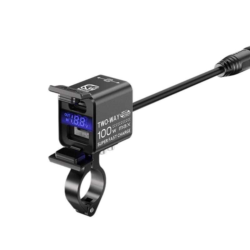 Motorcycle Charger Two Way Charging Adapter with USB 22.5W Type C 100W Port Waterproof for Mobile Phones 1
Motorcycle Charger Two Way Charging Adapter with USB 22.5W Type C 100W Port Waterproof for Mobile Phones 1