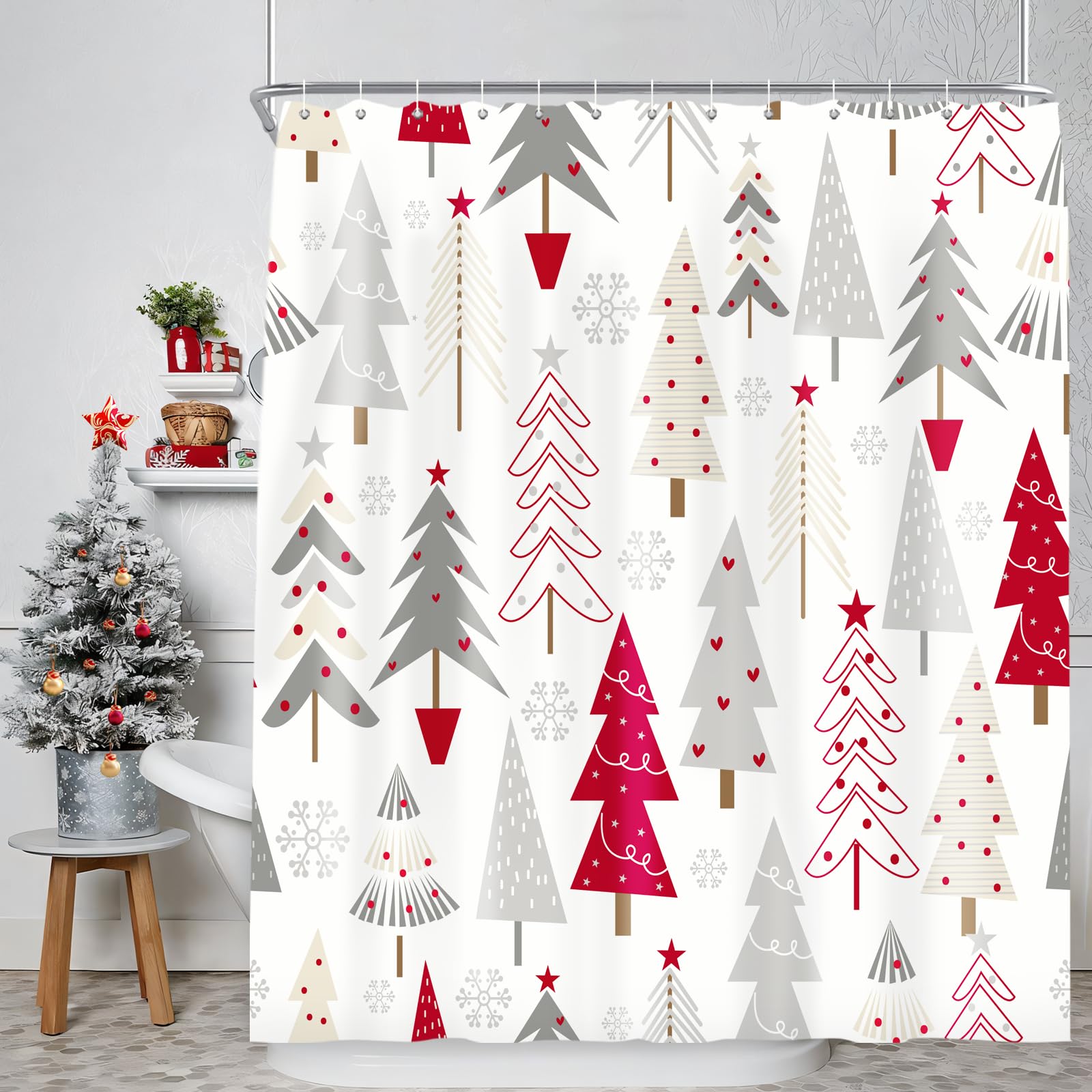 Christmas Shower Curtain Xmas Tree Shower Curtain Winter Snowflake Pattern Shower Curtain For Bathroom Decor Washable Durable W60H190(CM)-1 Pcs
Christmas Shower Curtain Xmas Tree Shower Curtain Winter Snowflake Pattern Shower Curtain For Bathroom Decor Washable Durable W60H190(CM)-1 Pcs