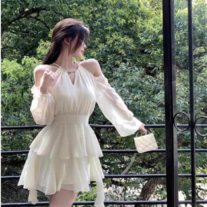 French White A-Line Dress for Women - 2024 Autumn, Waist-Cinching Short Skirt with Hollowed Edge Design L
French White A-Line Dress for Women - 2024 Autumn, Waist-Cinching Short Skirt with Hollowed Edge Design L