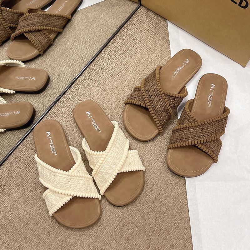 2025 summer new flat-bottomed slippers women s wear cross-toe one-word soft-bottom cloth casual sandals 35 бежевый
2025 summer new flat-bottomed slippers women s wear cross-toe one-word soft-bottom cloth casual sandals 35 бежевый