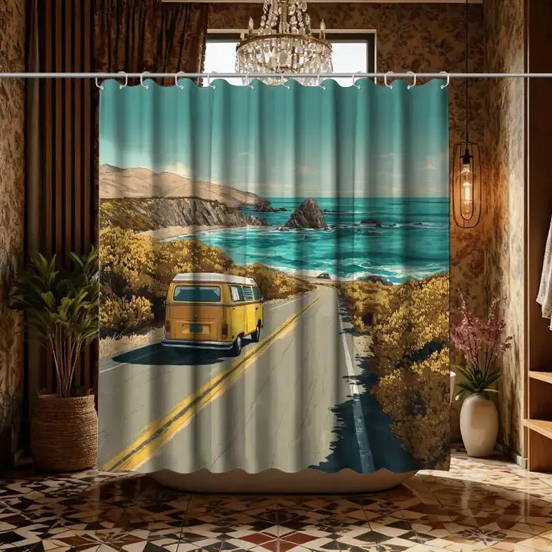 1pc Bathroom Shower Curtain, Vintage Bus Camper Van, Road Trip Festival Shower Curtain, Includes 12 Hooks, 180*180cm Bathroom 90x180cm
1pc Bathroom Shower Curtain, Vintage Bus Camper Van, Road Trip Festival Shower Curtain, Includes 12 Hooks, 180*180cm Bathroom 90x180cm