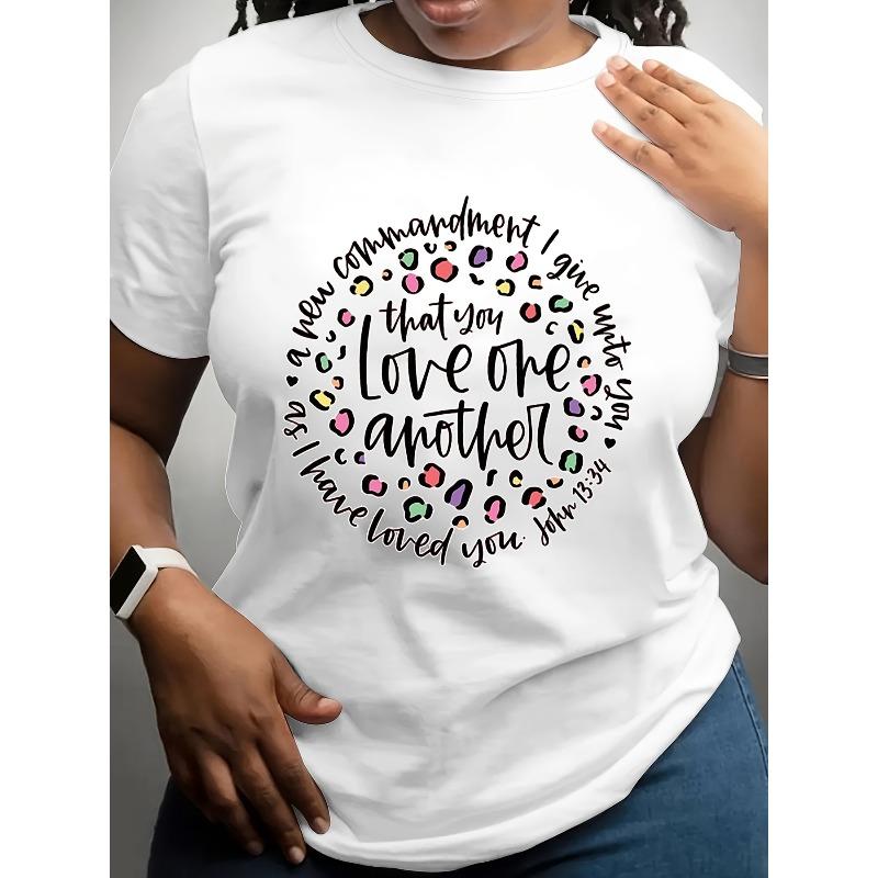 Plus Size, Valentines Day Plus Size Short Sleeve Crew Neck T Shirt with Colorful Heart Design And Bible Verse Love One Another John 4XL білий
Plus Size, Valentines Day Plus Size Short Sleeve Crew Neck T Shirt with Colorful Heart Design And Bible Verse Love One Another John 4XL білий