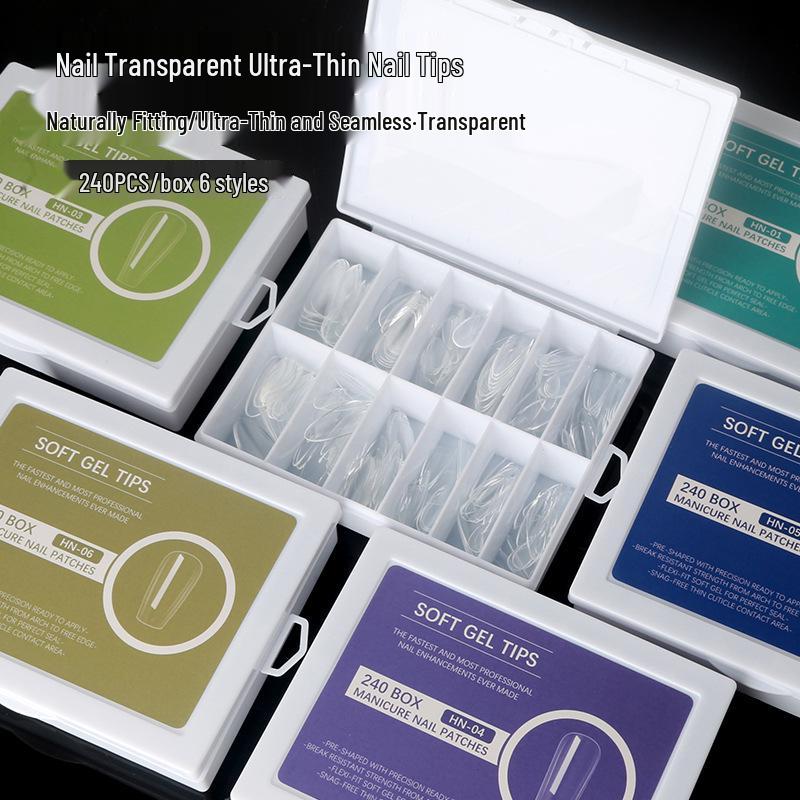Nail Art Box: 240 Seamless Transparent Teardrop, Trapezoid, Oval, and Almond Full Cover Nail Tips
Nail Art Box: 240 Seamless Transparent Teardrop, Trapezoid, Oval, and Almond Full Cover Nail Tips