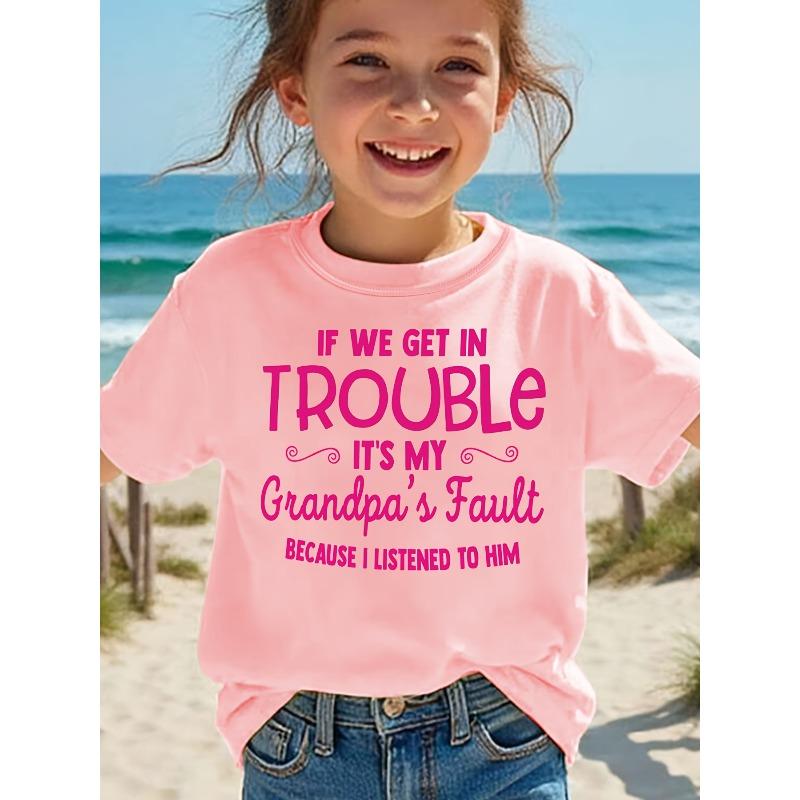 European sizes Summer Fashion Girls Short-Sleeve T-Shirt IF WE GET IN TROUBLE IT s MY Grandpa s Fault Letter Print Casual Top 164cm рожевий
European sizes Summer Fashion Girls Short-Sleeve T-Shirt IF WE GET IN TROUBLE IT s MY Grandpa s Fault Letter Print Casual Top 164cm рожевий