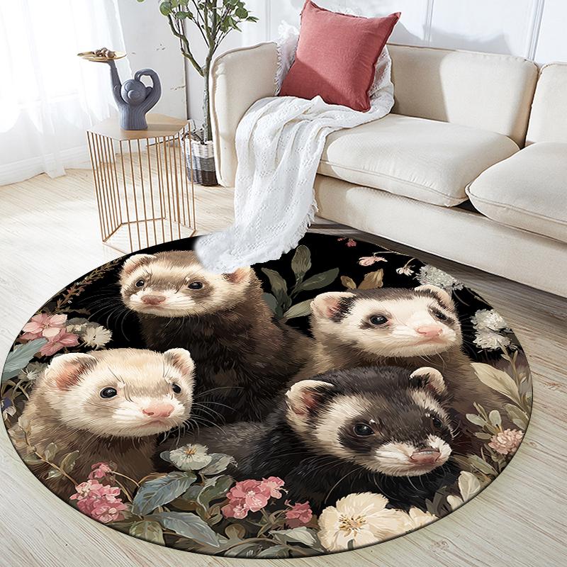 Squirrel and Ferret pattern round rug,Carpet Rug for Living Room Bedroom Sofa Playroom Decor,Non-slip Floor Mat,Holiday Gifts and Birthday Gifts. 80cmx80cm
Squirrel and Ferret pattern round rug,Carpet Rug for Living Room Bedroom Sofa Playroom Decor,Non-slip Floor Mat,Holiday Gifts and Birthday Gifts. 80cmx80cm