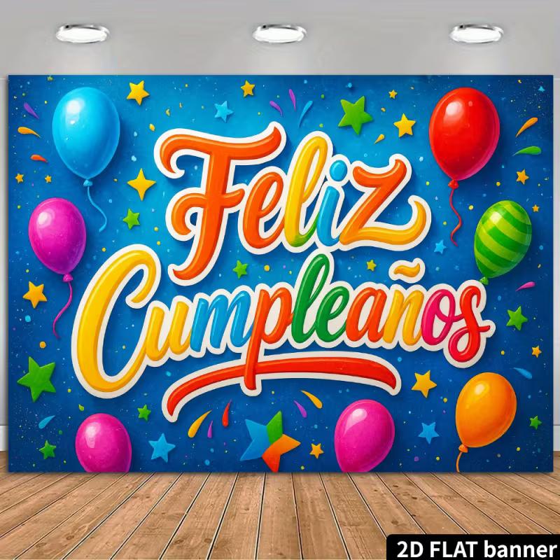 2D Happy Birthday Feliz Cumpleaños Backdrop - Colorful Stars & Balloons Banner for Kids Birthday Party Decoration 47.2x31.5inch/120*80cm
2D Happy Birthday Feliz Cumpleaños Backdrop - Colorful Stars & Balloons Banner for Kids Birthday Party Decoration 47.2x31.5inch/120*80cm