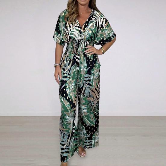 Yousheng Women Floral Print Jumpsuit with V-neck Elastic High Waist Wide-leg Romper Casual One-piece Outfit for Summer Beach Travel Daily Wear
Yousheng Women Floral Print Jumpsuit with V-neck Elastic High Waist Wide-leg Romper Casual One-piece Outfit for Summer Beach Travel Daily Wear