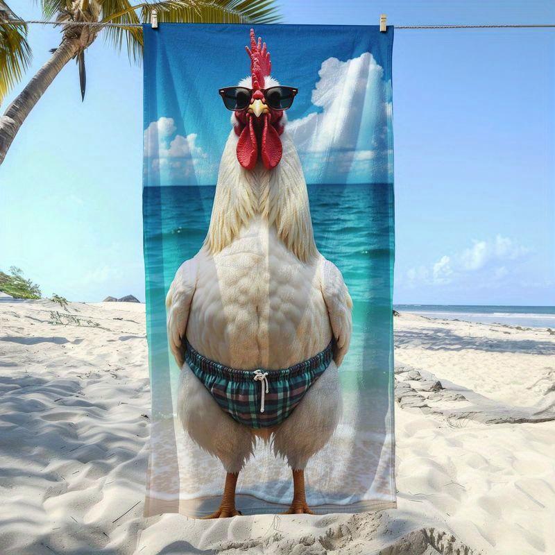 Vibrant Funny Rooster Towel, Cool Rooster in Sunglasses on Beach Background Print Bath Towel, Playful Humorous Summer Essential W40*H60(CM)
Vibrant Funny Rooster Towel, Cool Rooster in Sunglasses on Beach Background Print Bath Towel, Playful Humorous Summer Essential W40*H60(CM)