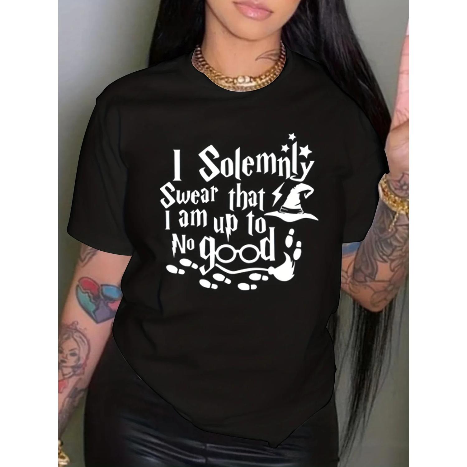 Witch & Letter Print Crew Neck T-shirt, Casual Short Sleeve Drop Shoulder Top, Women s Clothing S чёрный
Witch & Letter Print Crew Neck T-shirt, Casual Short Sleeve Drop Shoulder Top, Women s Clothing S чёрный