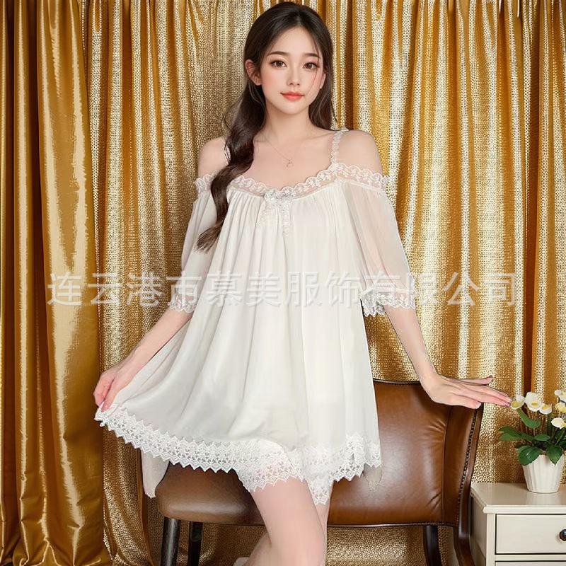 Summer Short Sleeve Mesh Modal Pajamas Female Sweet Style Collar Embroidered Lace Princess Wind Suit Lace M90-120 белый
Summer Short Sleeve Mesh Modal Pajamas Female Sweet Style Collar Embroidered Lace Princess Wind Suit Lace M90-120 белый