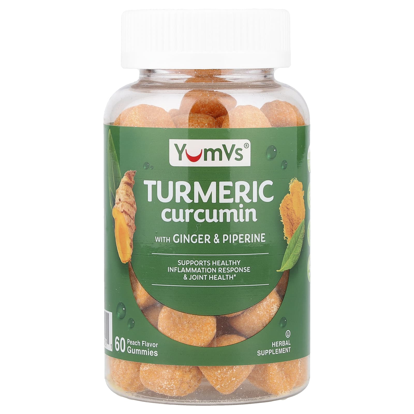 YumVs, Ginger & Piperine Gummies with Turmeric Curcumin, Peach, 60 Gummies
YumVs, Ginger & Piperine Gummies with Turmeric Curcumin, Peach, 60 Gummies