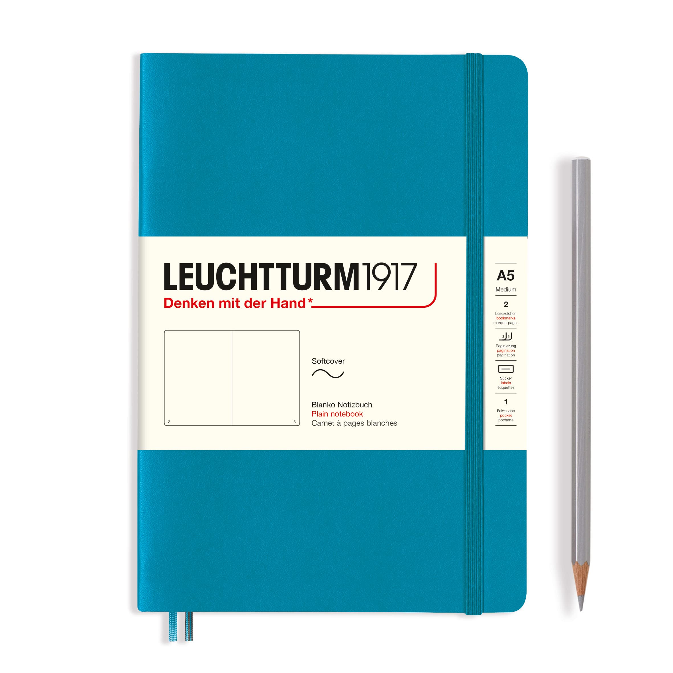 Leuchtturm A5 Horizontal Soft Officially Imported Notebook, Ruled, Cover, Ocean, 365508,
Leuchtturm A5 Horizontal Soft Officially Imported Notebook, Ruled, Cover, Ocean, 365508,