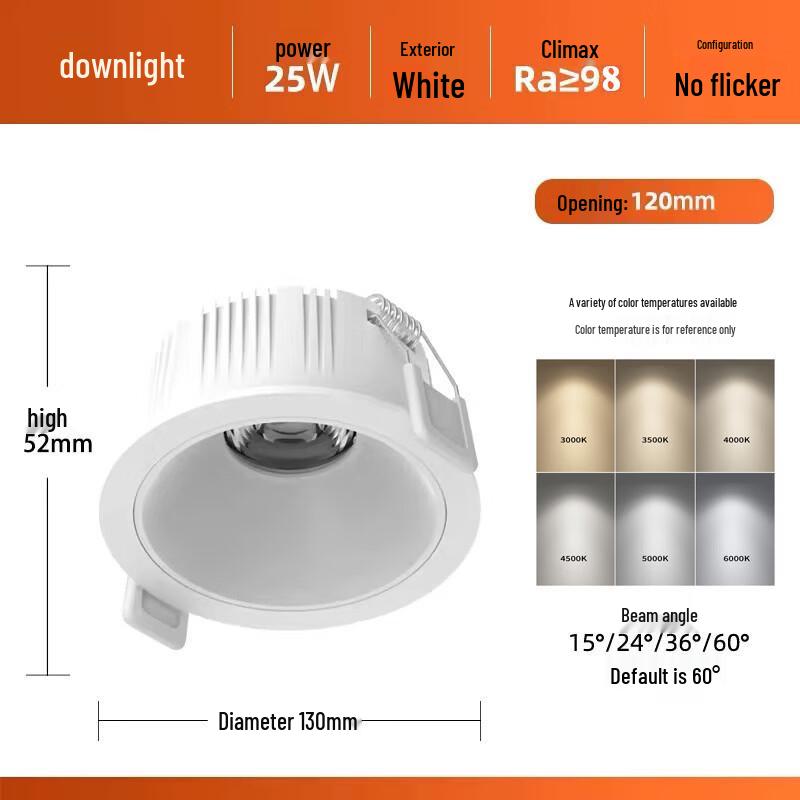 OEING High CRI Flicker-Free 25W LED Downlight
OEING High CRI Flicker-Free 25W LED Downlight