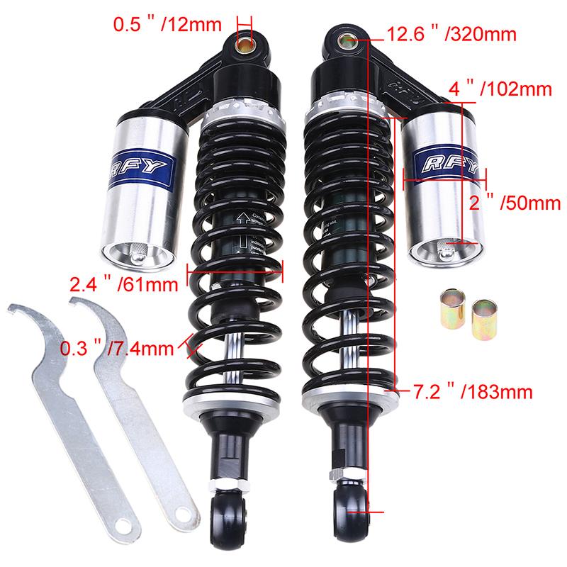 Universal 320mm 12.5 Motorcycle Air Shock Absorber Rear Suspension Motor Scooter ATV Quad Dirt Bike Silver & Black
Universal 320mm 12.5 Motorcycle Air Shock Absorber Rear Suspension Motor Scooter ATV Quad Dirt Bike Silver & Black