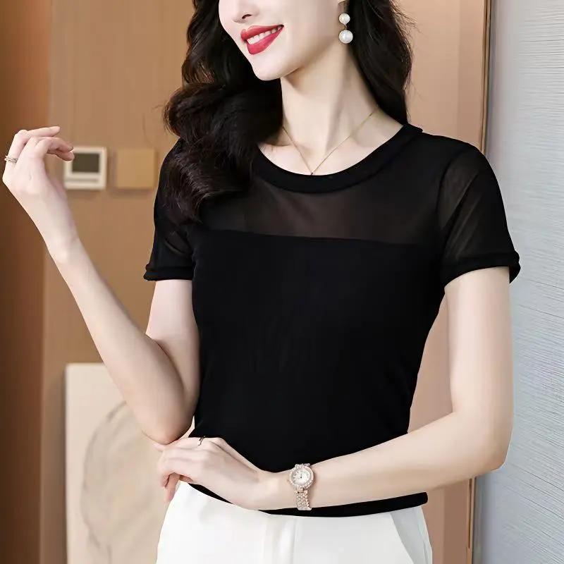 Women s Black Mesh Panel Short Sleeve Crew Neck Casual T-Shirt L чорний
Women s Black Mesh Panel Short Sleeve Crew Neck Casual T-Shirt L чорний