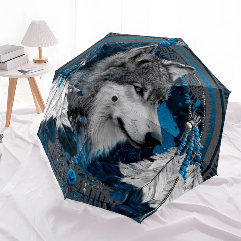 0106 Feathered Wolf pattern, automatic folding umbrella, portable and foldable design, 8 ribs, a Christmas or birthday gift.
0106 Feathered Wolf pattern, automatic folding umbrella, portable and foldable design, 8 ribs, a Christmas or birthday gift.