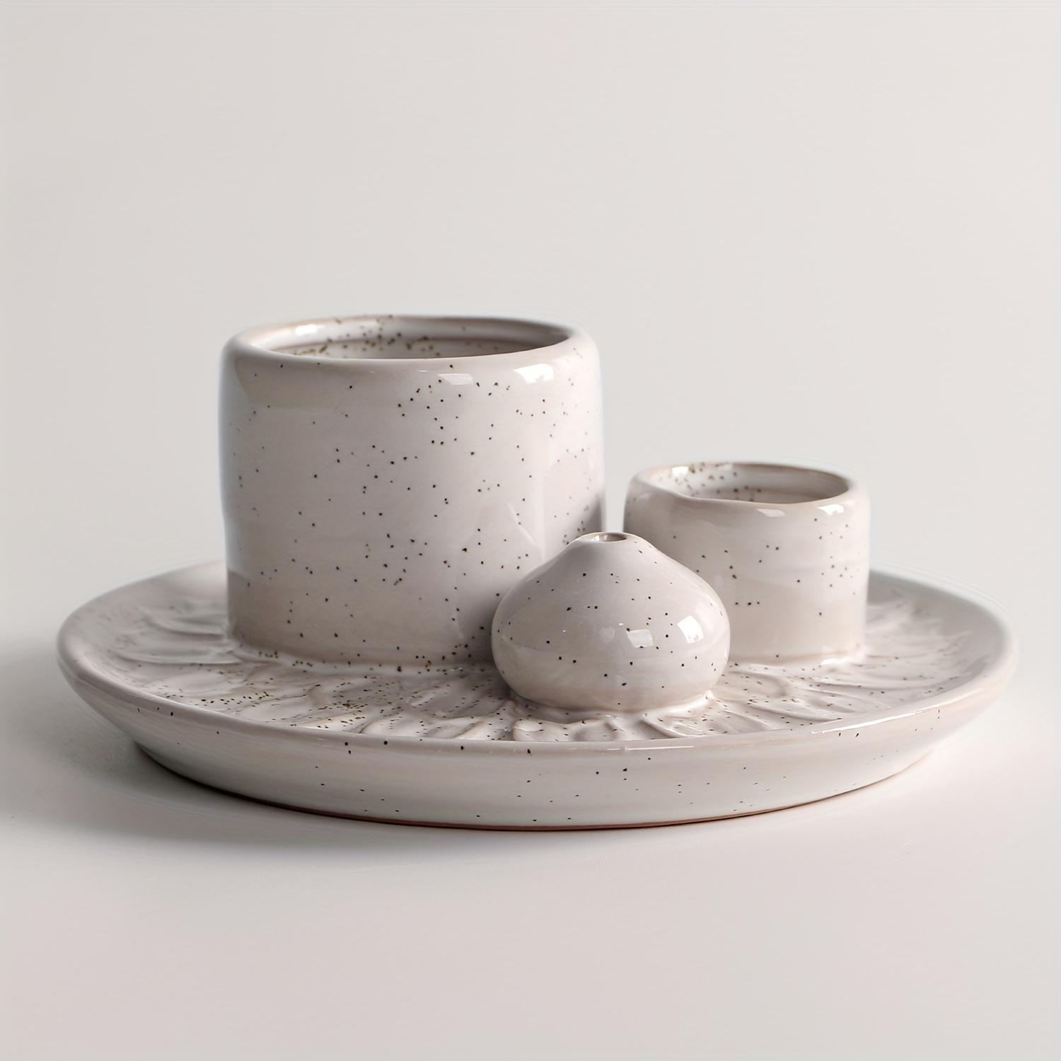 4-in-1 Ceramic Incense Holder Holy Wood Incenses Candle Holder Multi Functional Incense Burner Yoga Relaxing Incense Holder
4-in-1 Ceramic Incense Holder Holy Wood Incenses Candle Holder Multi Functional Incense Burner Yoga Relaxing Incense Holder