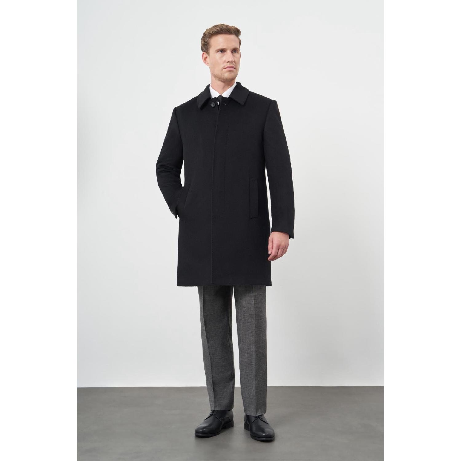 Black 110 Cm Stitched Berber Collar Plain Single Slit Back Quilted Lining Comfort Fit Classic Overcoat 10052 48
Black 110 Cm Stitched Berber Collar Plain Single Slit Back Quilted Lining Comfort Fit Classic Overcoat 10052 48