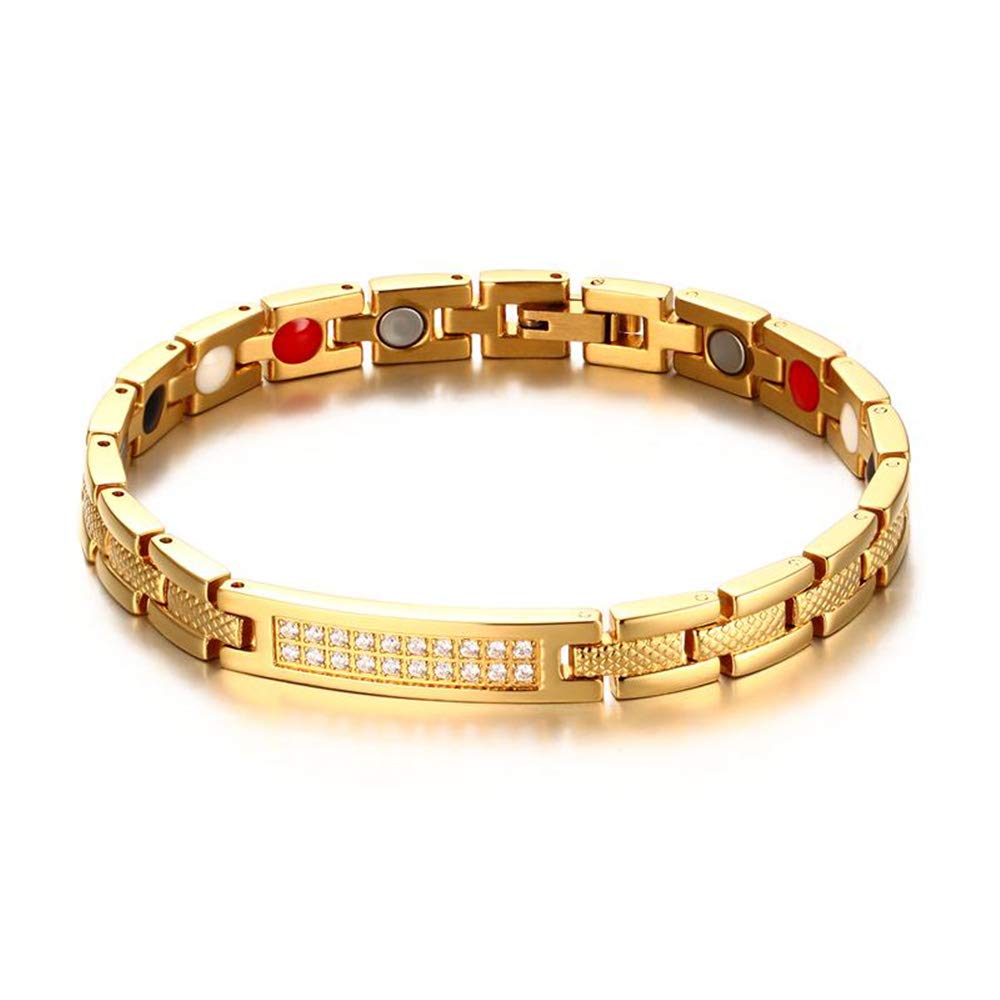 AIKS Jewelry Bracelet Gold Stainless Steel Plate Zirconia Magnetic Bracelet Hawaiian Women s Women s
AIKS Jewelry Bracelet Gold Stainless Steel Plate Zirconia Magnetic Bracelet Hawaiian Women s Women s