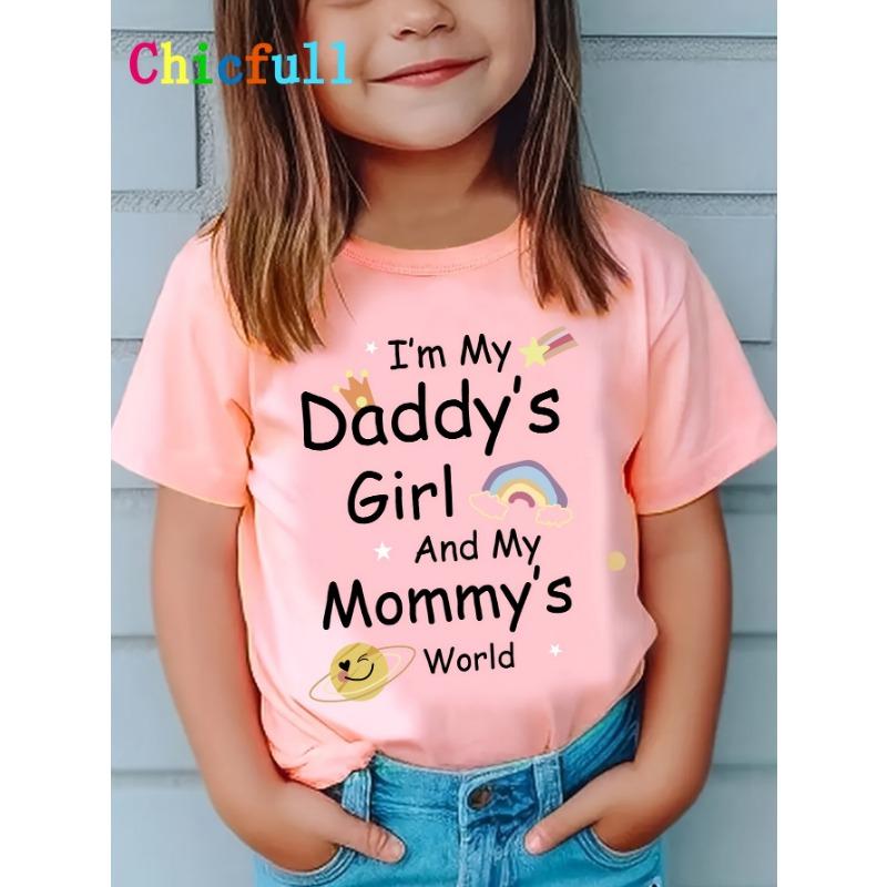 Girls Casual T-Shirt | I m My Daddy S Girl and My Mommy S World Alphabet Print, Crew Neck, Slight Stretch Fabric, Regular Fit for Spring/Summer 110
Girls Casual T-Shirt | I m My Daddy S Girl and My Mommy S World Alphabet Print, Crew Neck, Slight Stretch Fabric, Regular Fit for Spring/Summer 110