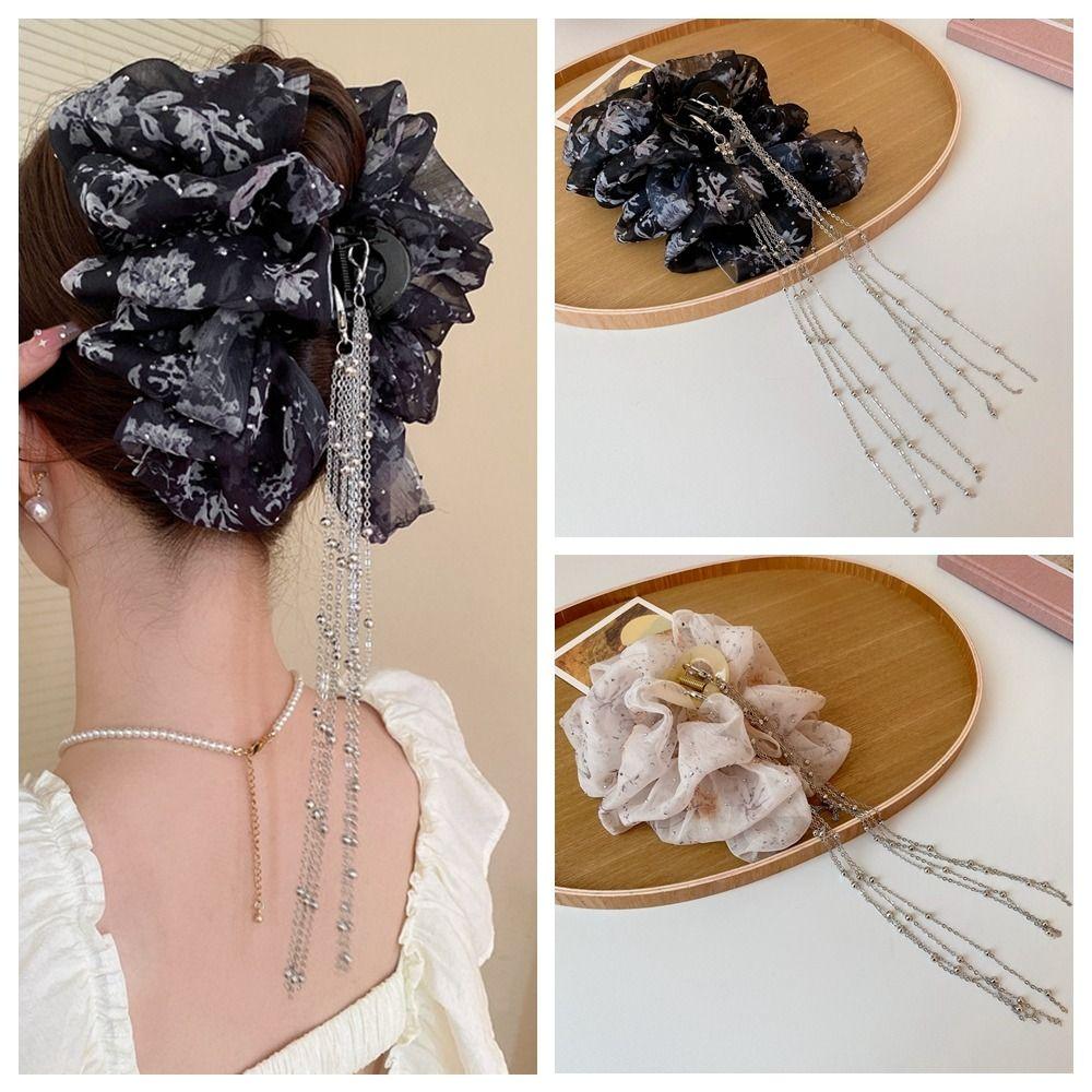 Print Bow Shark Clip Tassel Mesh Ponytail Clip Elengant Bow Hair Claw Girls/Ladies
Print Bow Shark Clip Tassel Mesh Ponytail Clip Elengant Bow Hair Claw Girls/Ladies