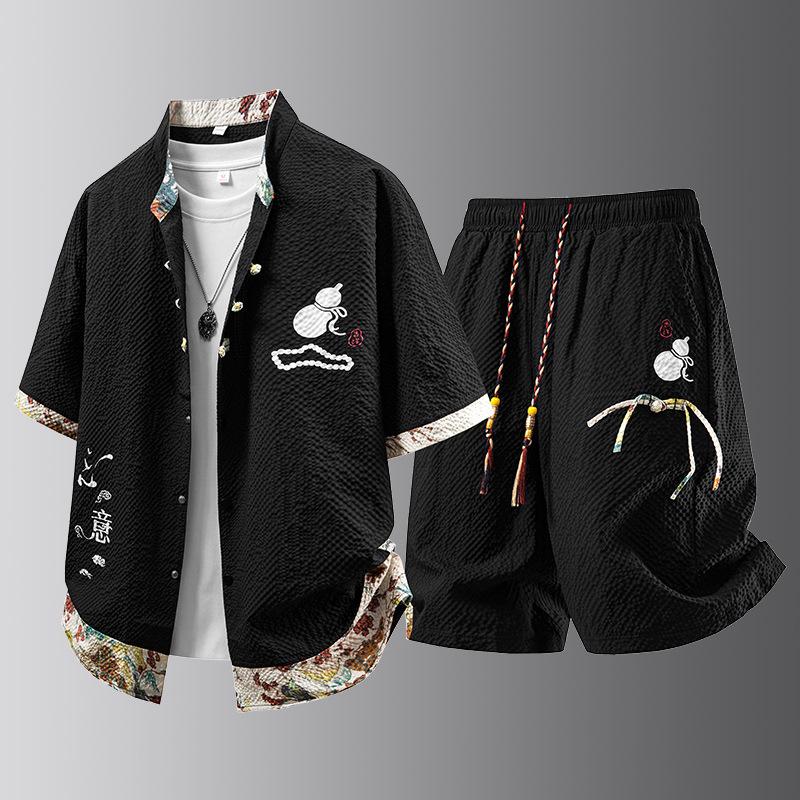 Chinese Casual Suit Men s Short-sleeved Shirt Shorts Two-piece Outer Wear Chinese Style Cool Summer Dress XXXXL чорний
Chinese Casual Suit Men s Short-sleeved Shirt Shorts Two-piece Outer Wear Chinese Style Cool Summer Dress XXXXL чорний