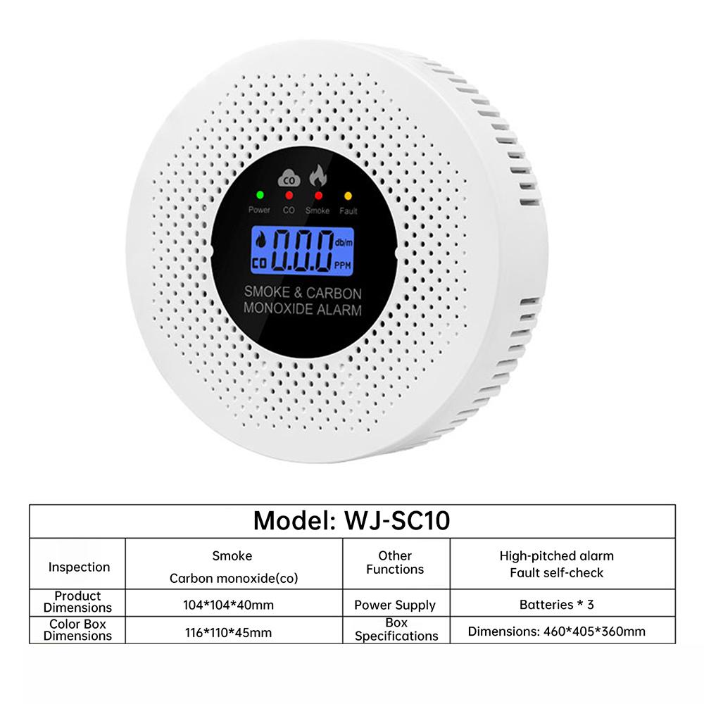 2 in 1 Smart Carbon Monoxide Detector LCD Display Display Carbon Monoxide Alarm Powered by Battery for House Apartment Kitchen
2 in 1 Smart Carbon Monoxide Detector LCD Display Display Carbon Monoxide Alarm Powered by Battery for House Apartment Kitchen