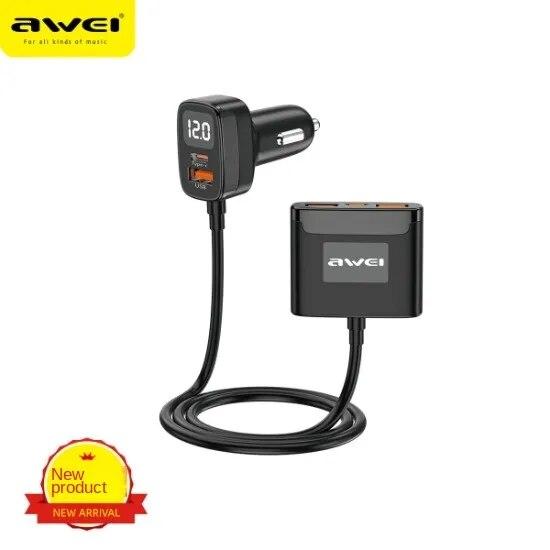 Новое автомобильное зарядное устройство Awei C-853 One Drag Five с цифровым дисплеем, автомобильное зарядное устройство для переднего и заднего ряда, удобная линия длиной 5 м
Новое автомобильное зарядное устройство Awei C-853 One Drag Five с цифровым дисплеем, автомобильное зарядное устройство для переднего и заднего ряда, удобная линия длиной 5 м