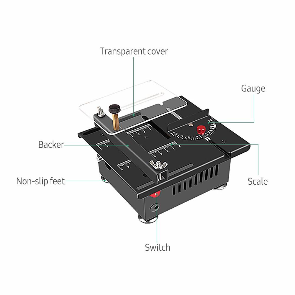 Table Saw Cutting Set 100W Mini Table Saw with 16mm Cutting Depth and Blade Flexible Shaft EU Plug/Type 3/Liftable Blade
Table Saw Cutting Set 100W Mini Table Saw with 16mm Cutting Depth and Blade Flexible Shaft EU Plug/Type 3/Liftable Blade