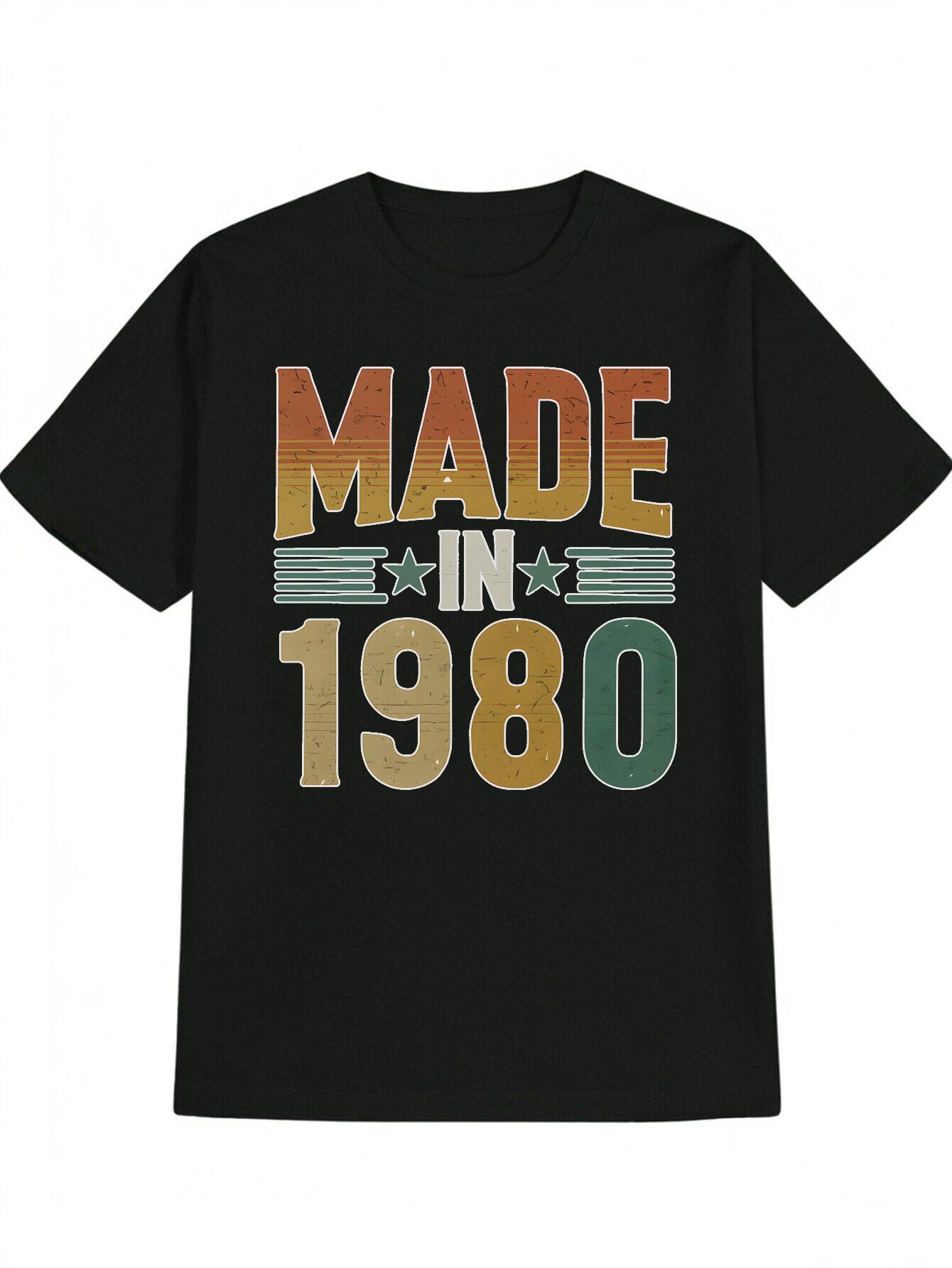 Vintage 1980s Graphic T-shirt - MADE IN 1980 Retro Tee - Black Casual Shirt - Machine Washable Everyday Summer Top - Birthday/Anniversary Gift for Men XXL
Vintage 1980s Graphic T-shirt - MADE IN 1980 Retro Tee - Black Casual Shirt - Machine Washable Everyday Summer Top - Birthday/Anniversary Gift for Men XXL