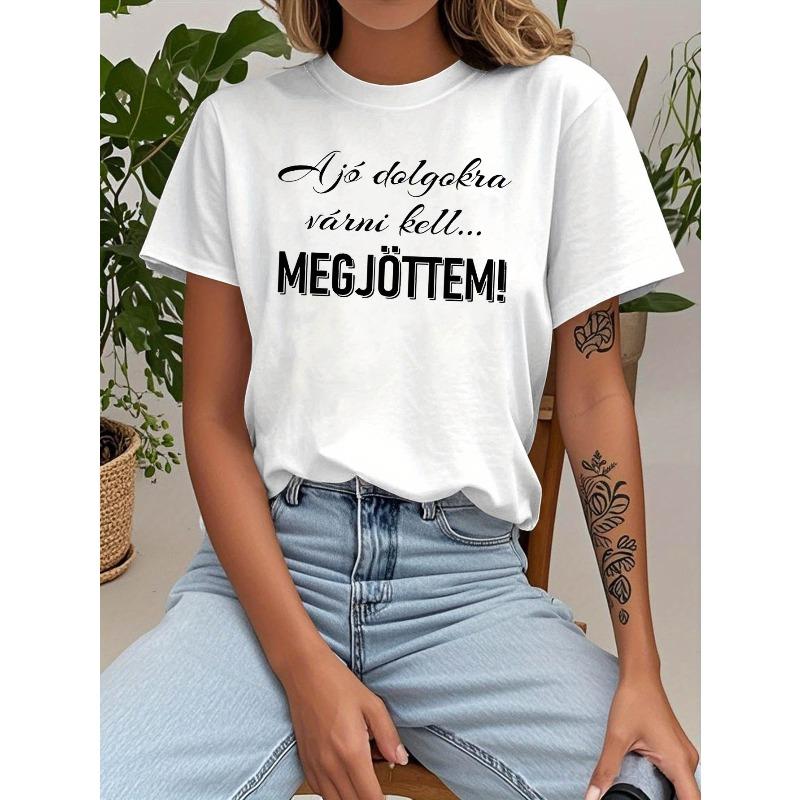 Womens Hungarian Good Things Wait Print Crew Neck Short Sleeve Casual Tee 4XL білий
Womens Hungarian Good Things Wait Print Crew Neck Short Sleeve Casual Tee 4XL білий